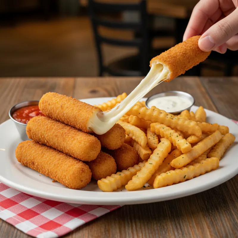 Mozzarella Sticks with fries
